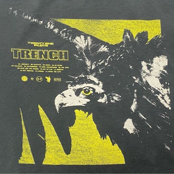 Twenty One Pilots Women’s Unisex Gray Trench Graphic Shirt Sz M - Picture 5 of 8